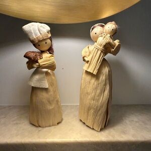 Corn Husk dolls - Listing is for both dolls- a baker and a mother and baby